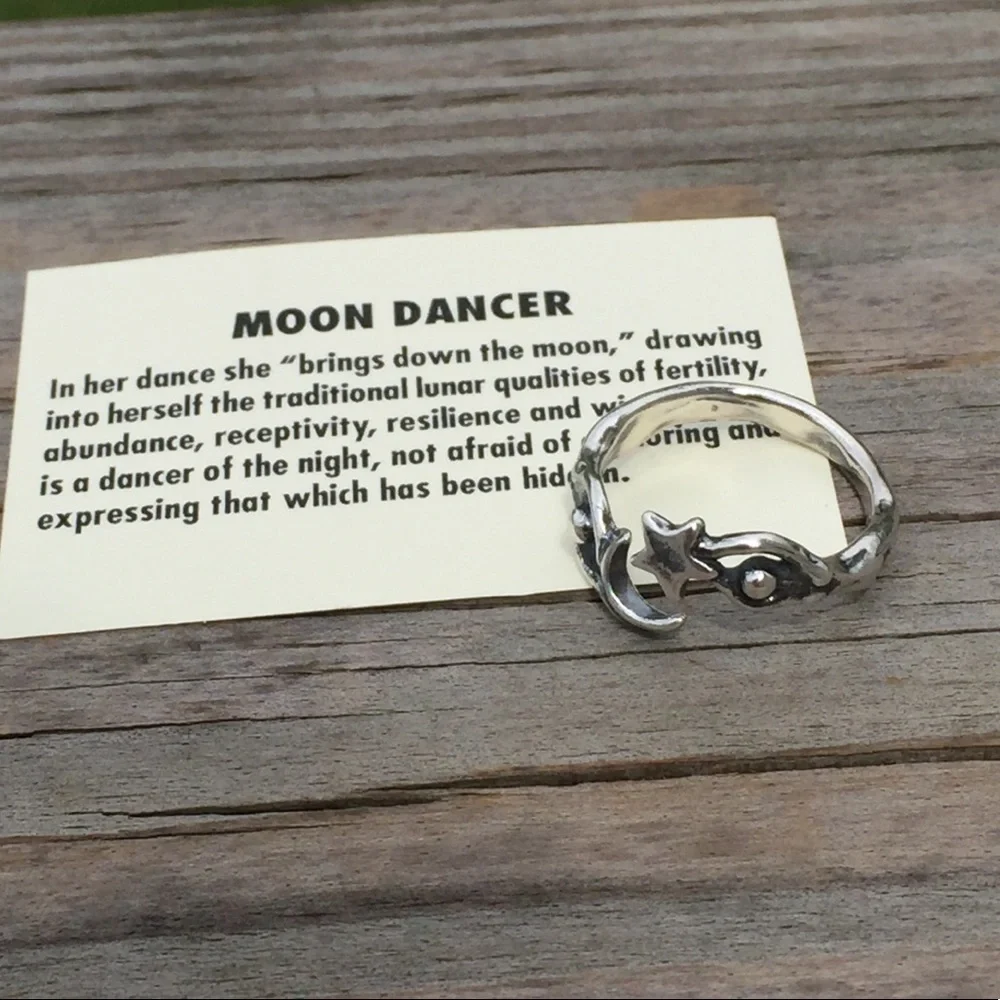 Moon Dancer Ring .925 Sterling Silver Adjustable 5 - 6.5 made in USA - Picture 6 of 15